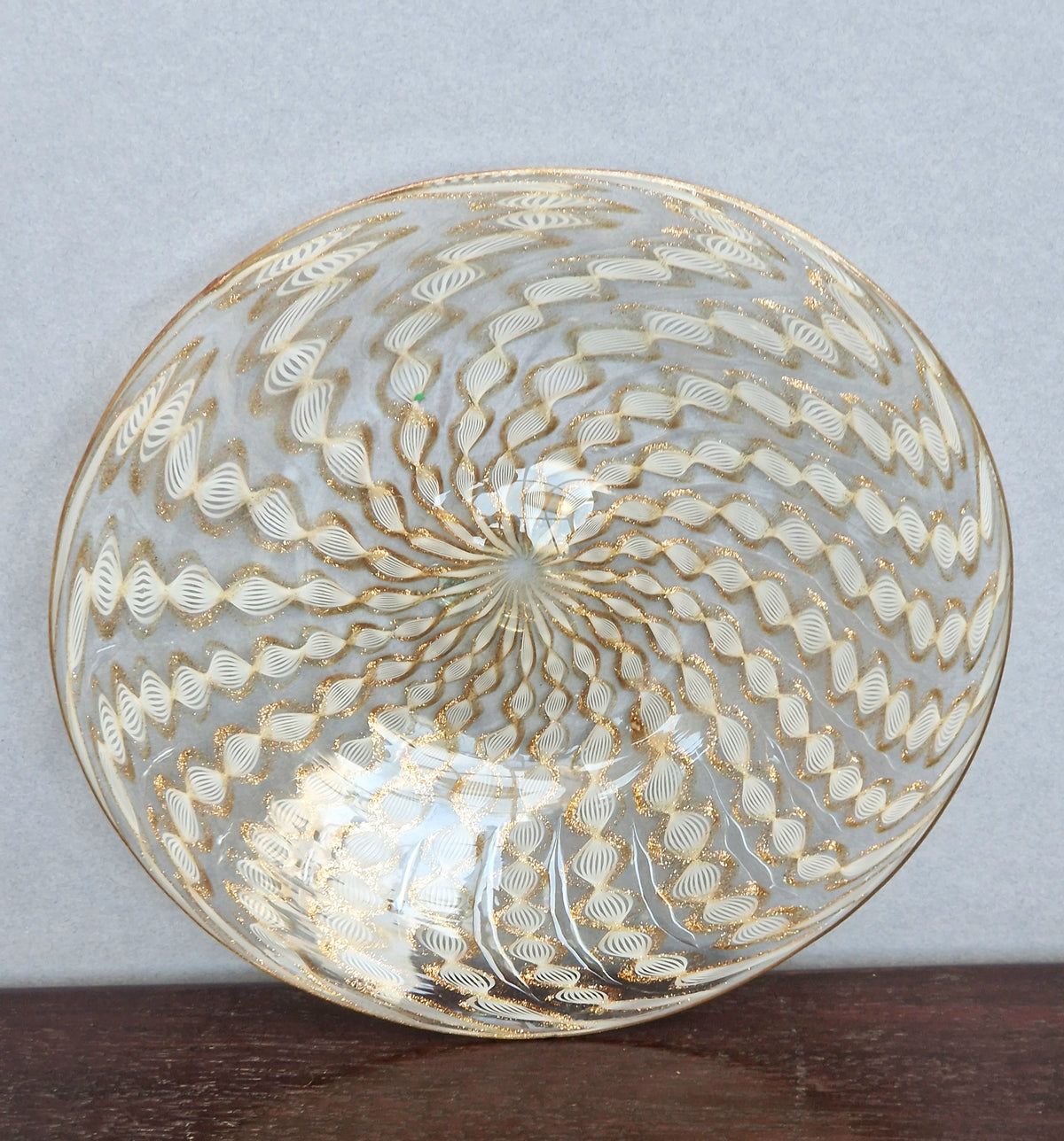 Antique Salviati Murano Glass Plate, Zanfirico, Aventurine, Venetian c.1870–1890, 18.2cm, Fine Handblown Collectable Piece