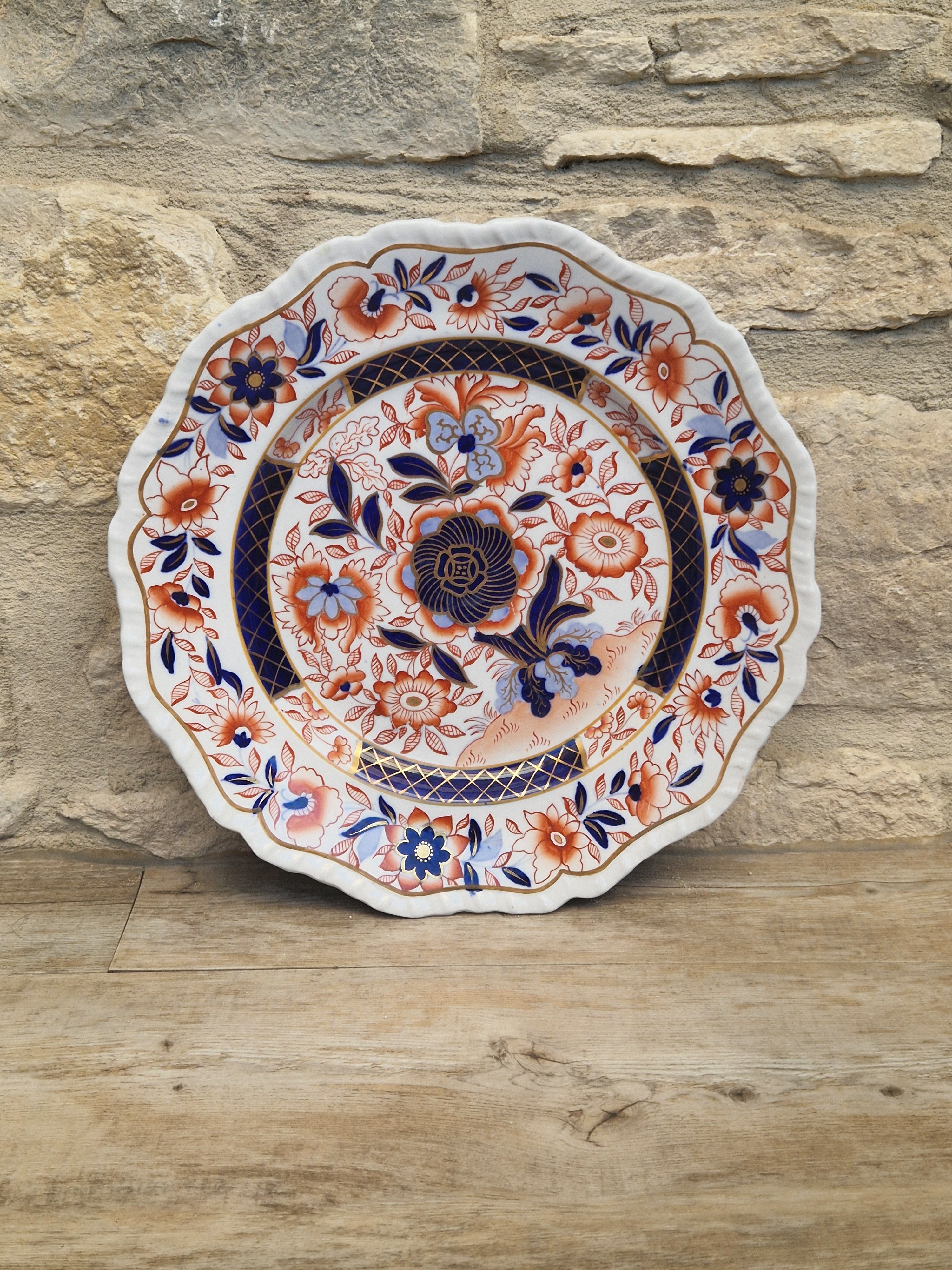 Antique 1820 Hicks Meigh Ironstone Imari Plate 26cm Stone China Pattern 13