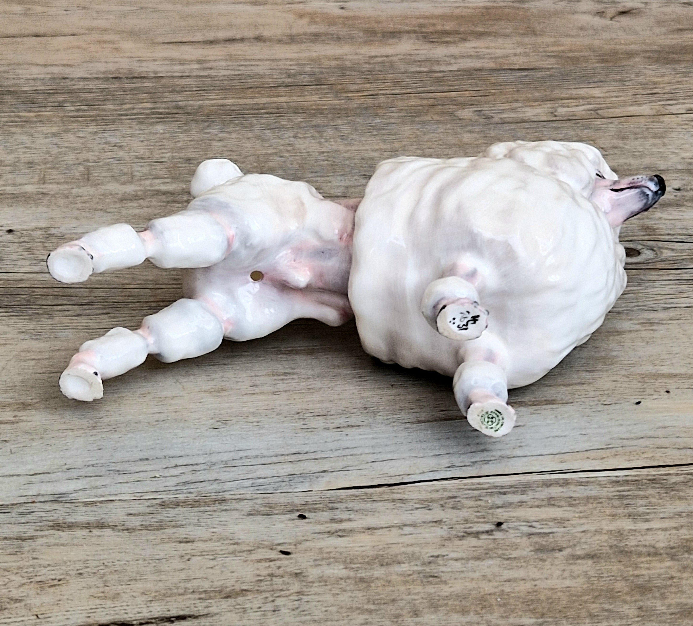 Royal Doulton Vintage White Poodle Dog Ceramic Figurine HN2631 by Peggy Davis 1952-85