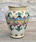 Vintage Molaroni Pesaro Italian Majolica 15cm Grotesque Baluster Vase