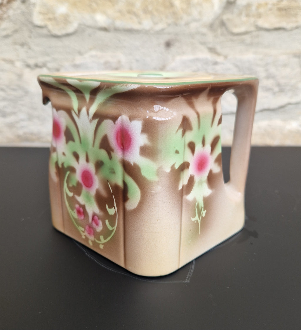 Vintage Art Nouveau Cube Teapot Gibson & Sons Ltd Burslem