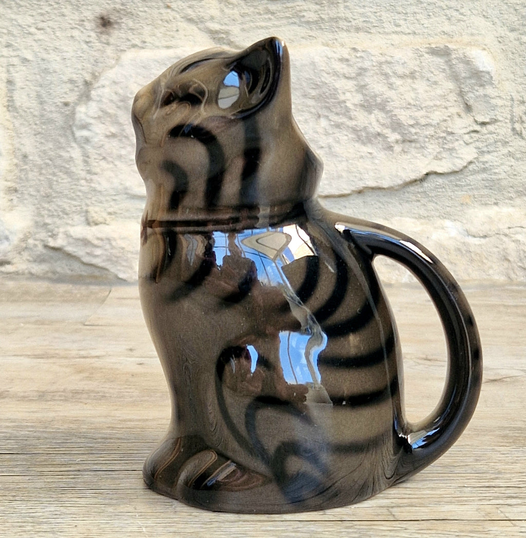Vintage 1970's Tony Wood Studio Ceramic Bengal Cat Creamer Jug