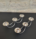 1960's Berg 'Selandia' Danish 3 Branch Minimalist Candelabra Candle Holders x 2