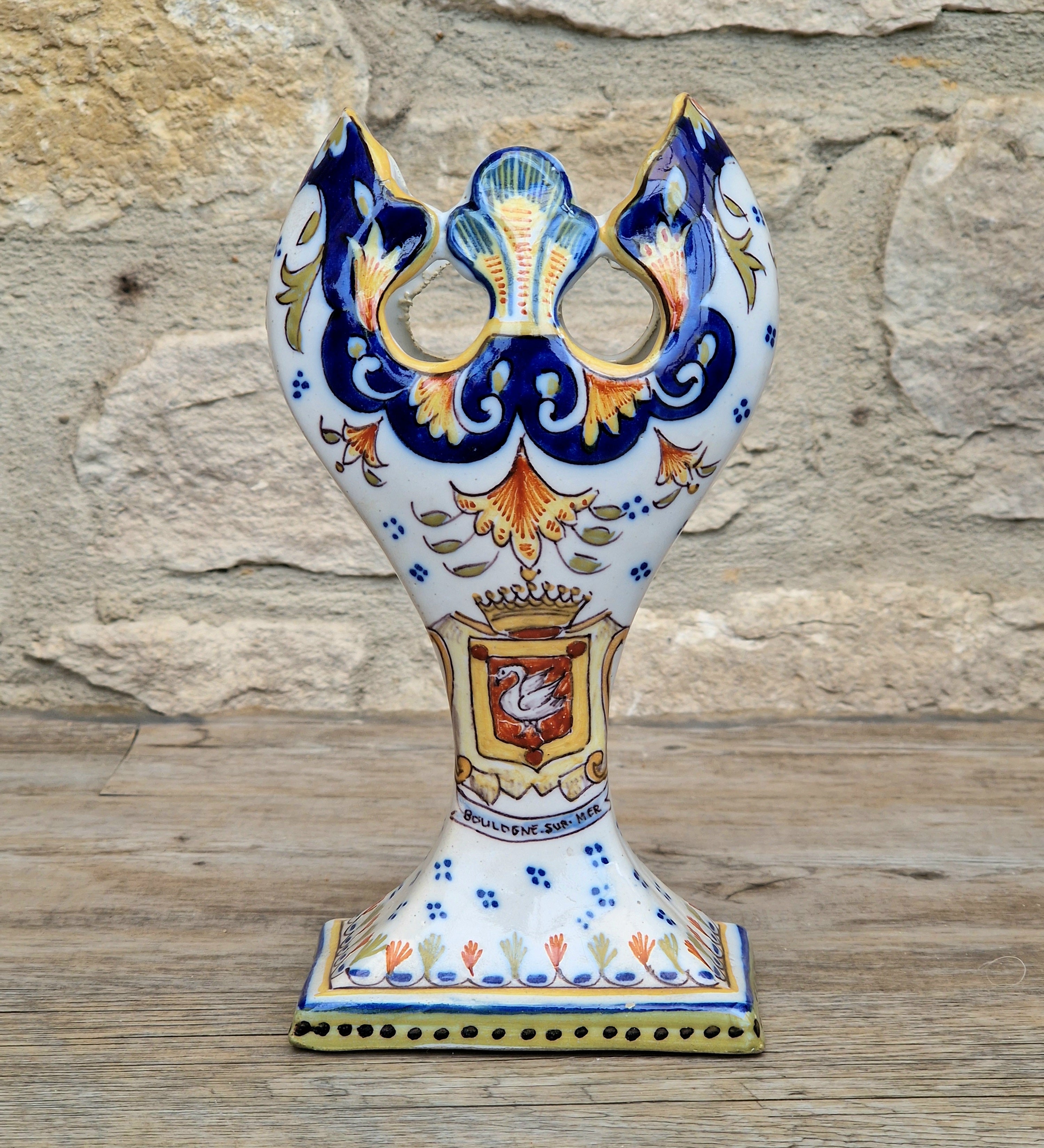 Geo Martel Faience Tulip Vase: Boulogne Sur Mer Art Nouveau Ceramic