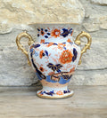 Early Mason's Ironstone China Vase Japan Fence Pattern, Gilt Handles 1820