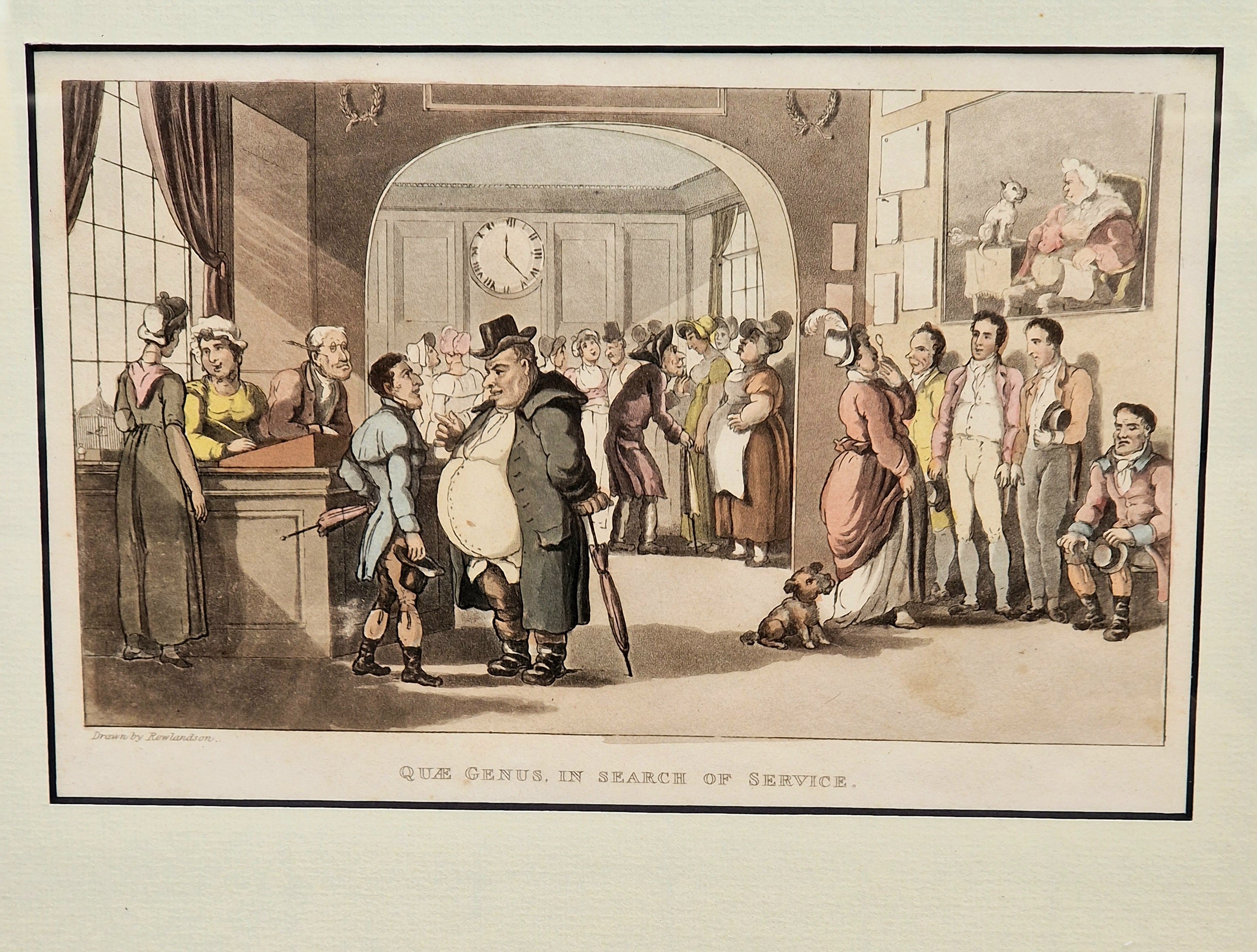 Thomas Rowlandson Lithograph Print 'Quae Genus, In Search Of Service' Framed Wall Art