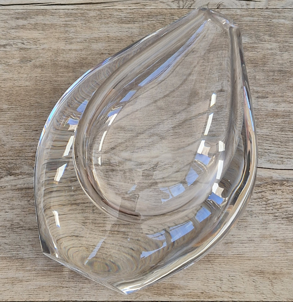 Vintage Orrefors PU3632 Crystal Teardrop Vase Mid Century Swedish Art Glass Sven Palmqvist 16cm