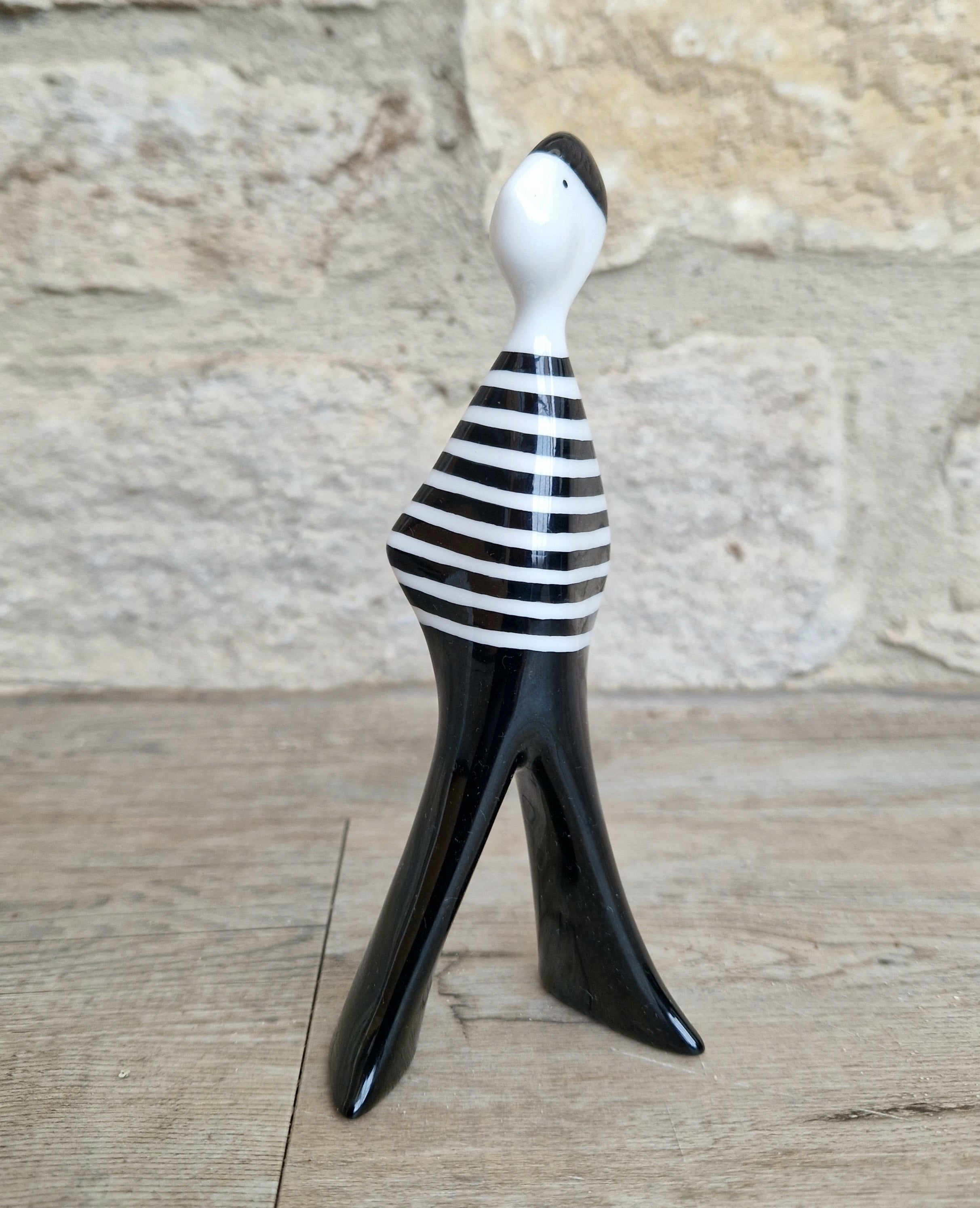 Lubomir Tomaszewski Ćmielów Fine Porcelain 'Felek Marynaz' Black & White Stripe Sailor Figure