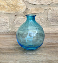 Mid-Century Kingfisher Blue Dartington Glass Mould Blown Globe Vase 17cm Rare