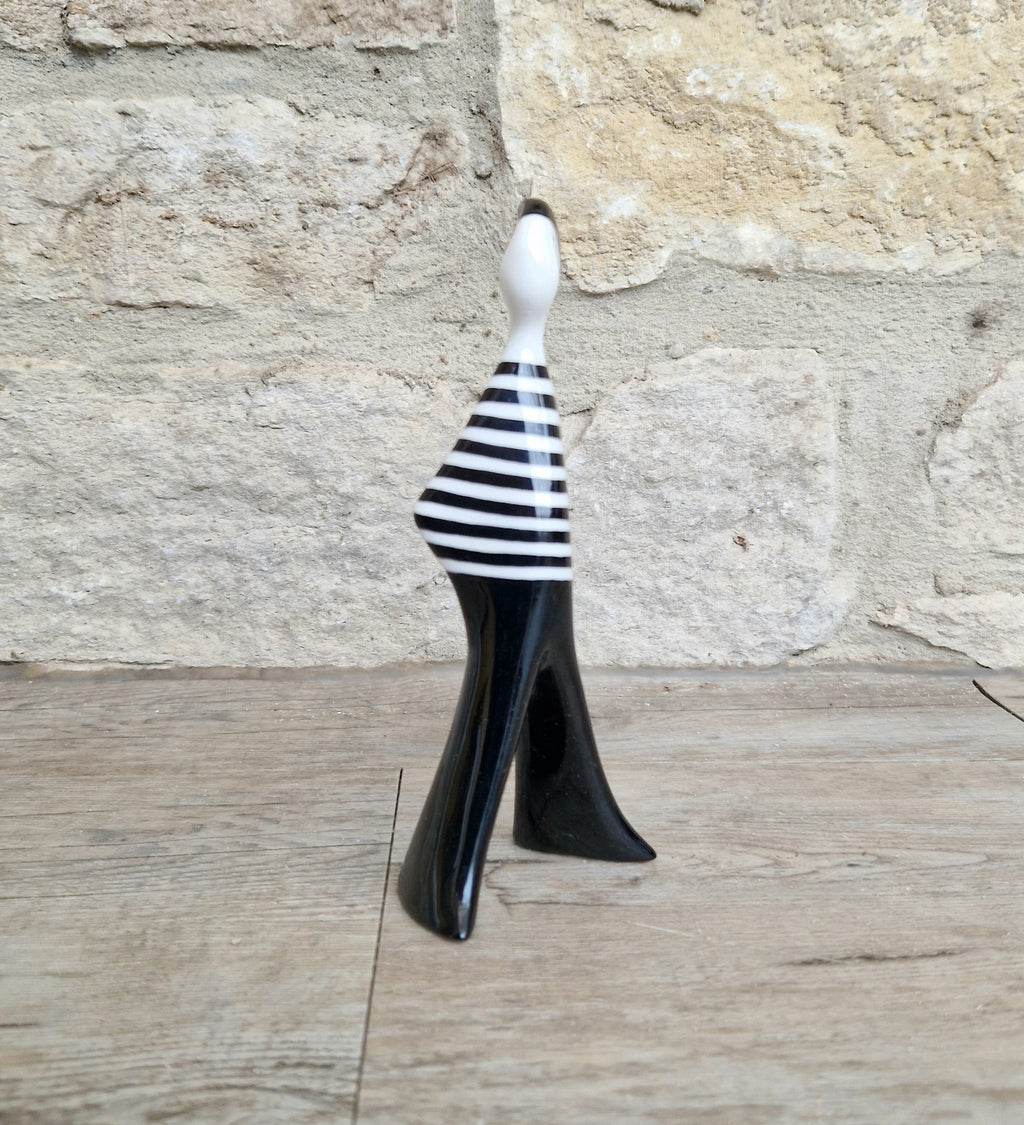 Lubomir Tomaszewski Ćmielów Fine Porcelain 'Felek Marynaz' Black & White Stripe Sailor Figure