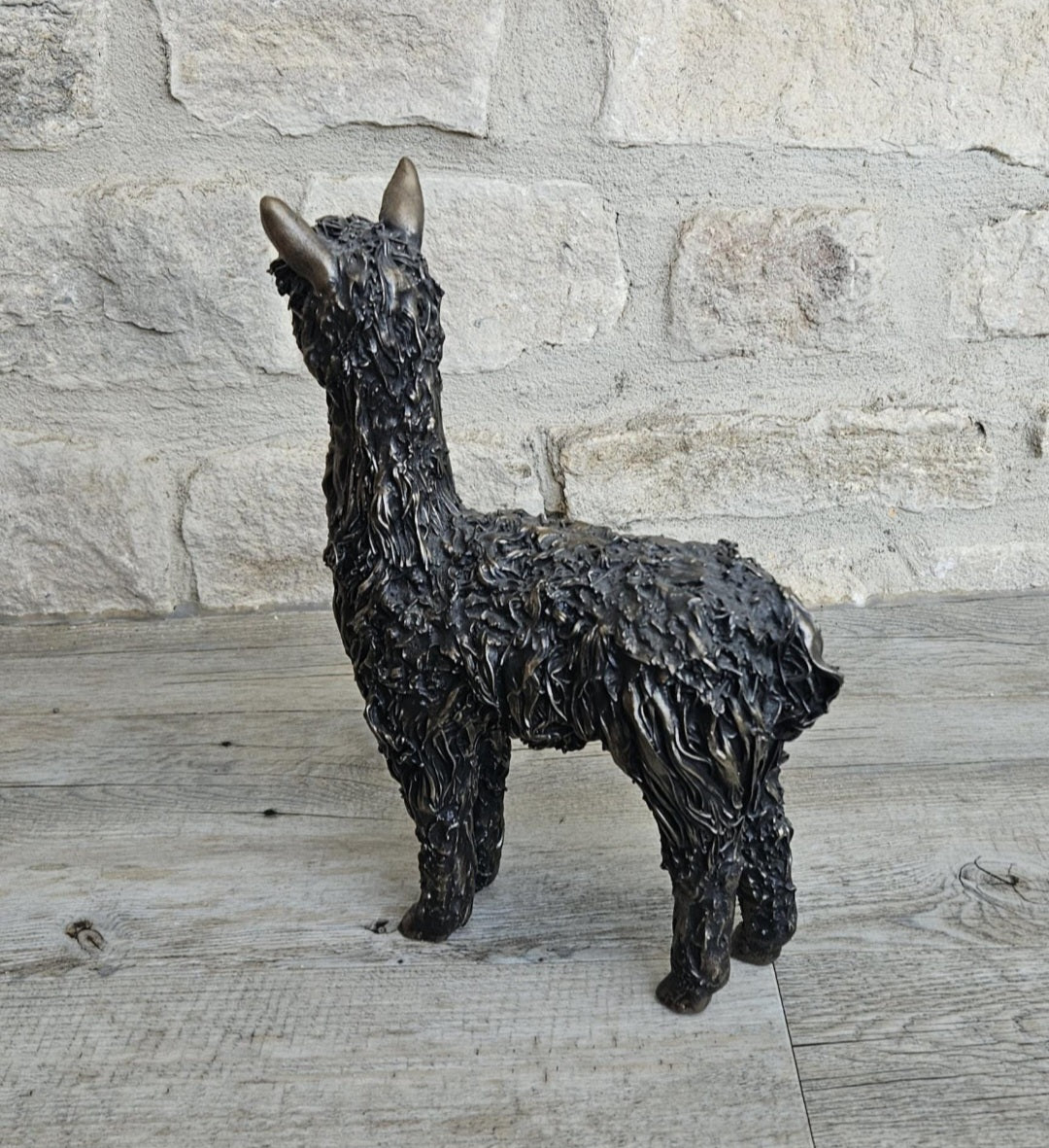 Alpaca Sculpture Ornament Figure Veronica Ballan Cold Cast Resin 10" Frith England