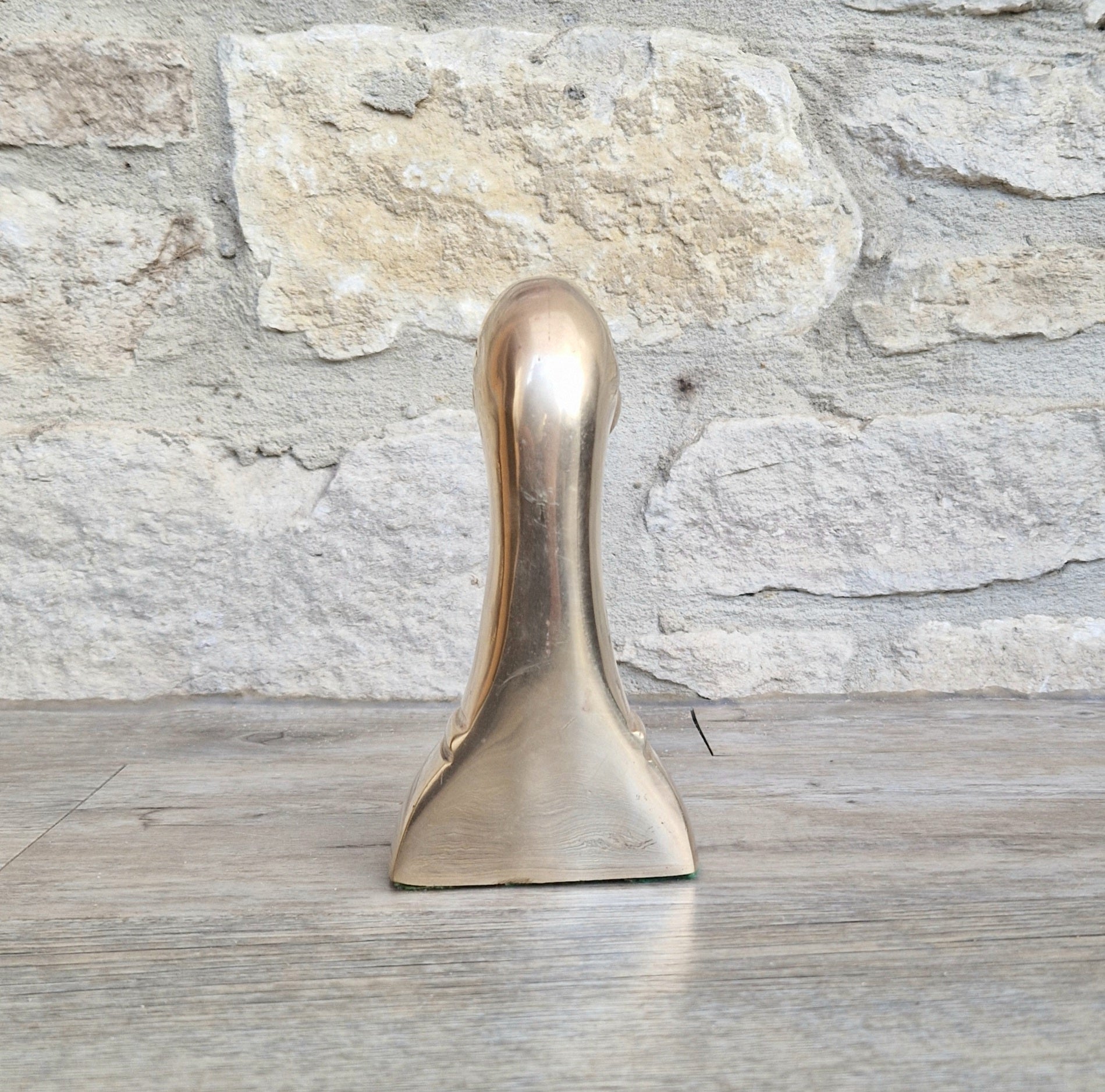 1950s Brass Duck Head Figurine Single Brass Duck Bookend Ornament