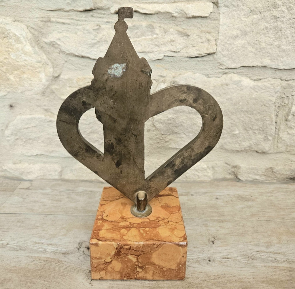 Bronze Nord-Pas-de-Calais France Sculpture Ornament Figure on Marble Base Commissioned Art Collectible