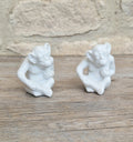 Antique Parian Ware Chimpanzee Match Holders: Stamped Germany 1859