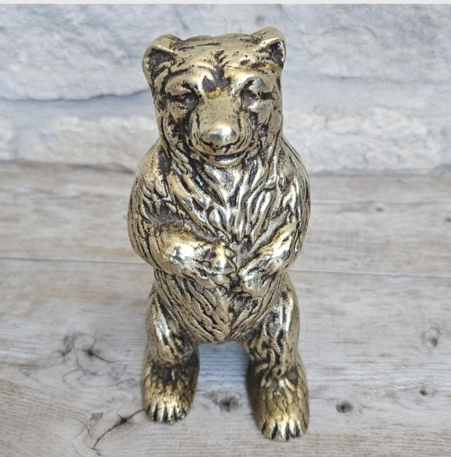 Brass Bear Money Box 15cm Tall Antique Victorian England