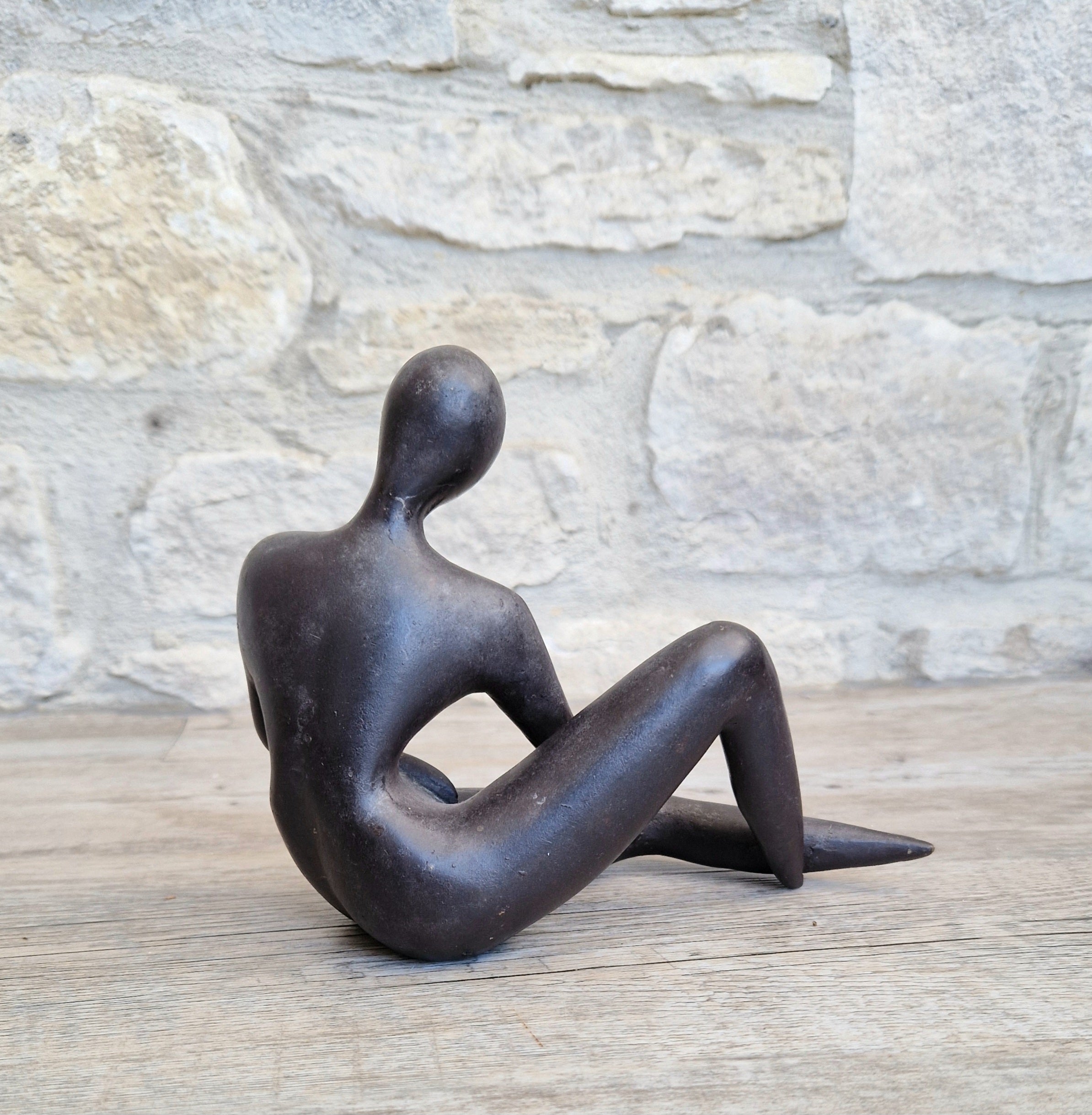 Bronze Stylised Abstract Figural Modern Art Sculpture Vintage