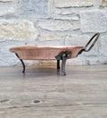 18th - 19th Century Copper & Iron Handle French Tripod Footed Tart Pan Rare Antique Kitchenalia