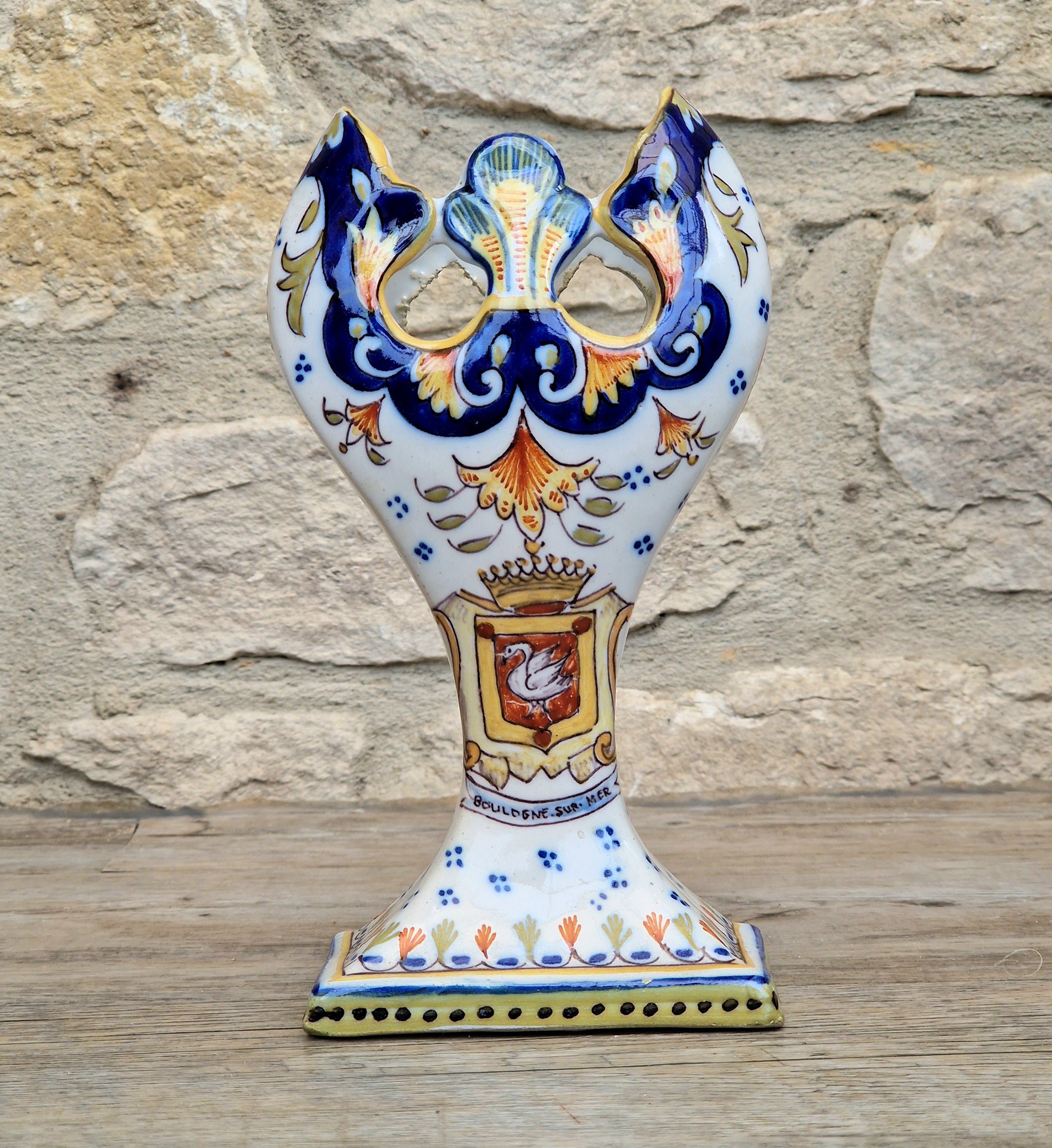 Geo Martel Faience Tulip Vase: Boulogne Sur Mer Art Nouveau Ceramic
