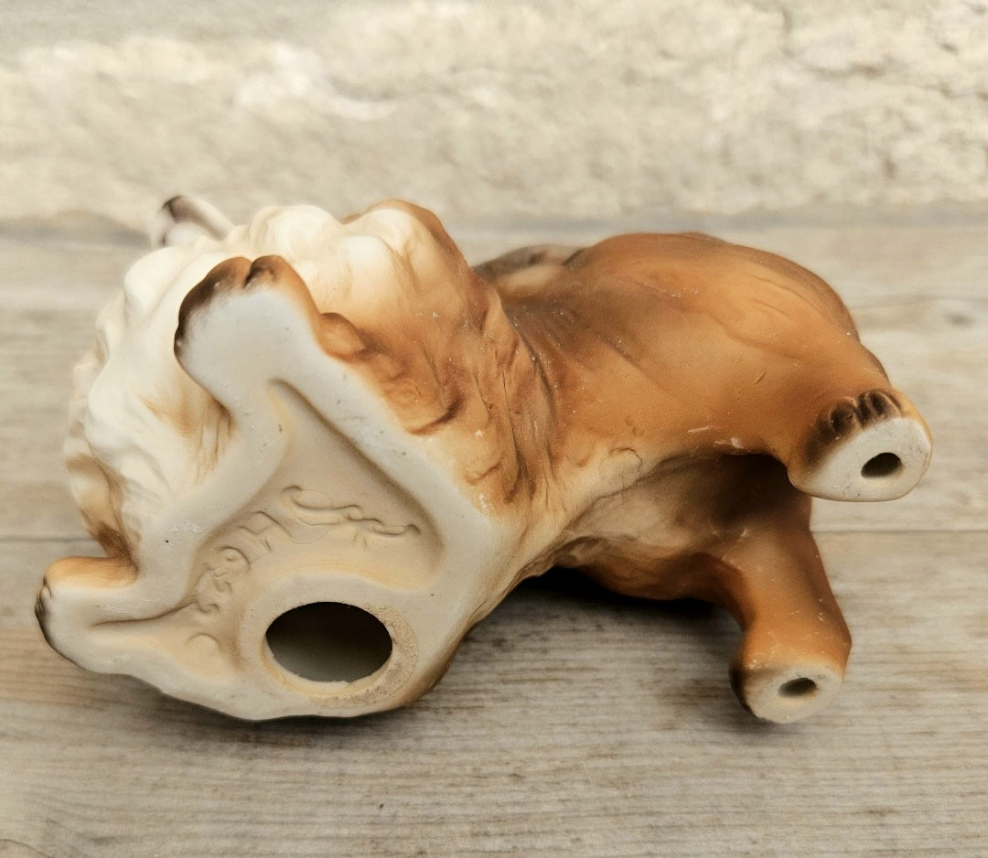 Vintage Ceramic Pomeranian Dog Ornament Figure Harvey Knox 8cm X 8cm