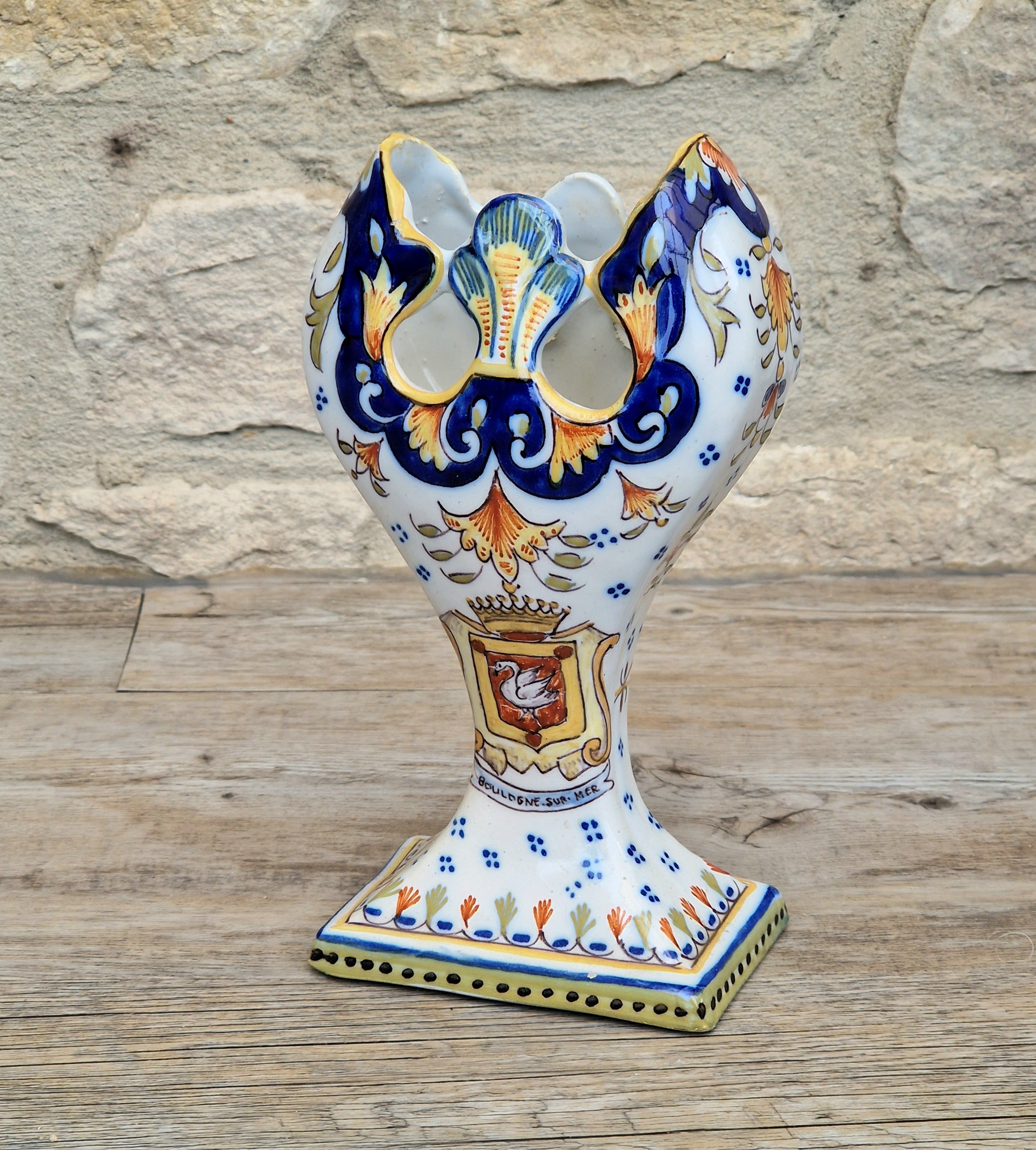 Geo Martel Faience Tulip Vase: Boulogne Sur Mer Art Nouveau Ceramic