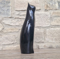 Perry Lancaster Artforum Sitting Cat Gloss Black Heavy Resin Figure Vintage 32cm