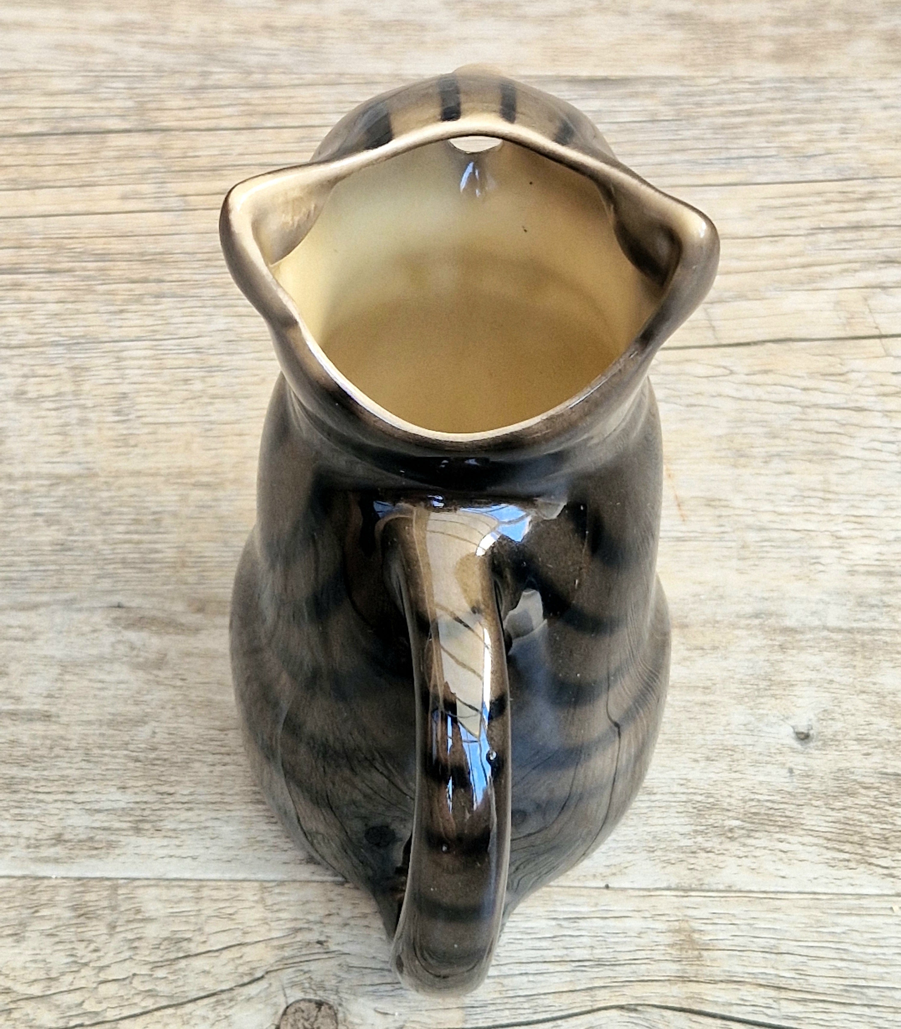 Vintage 1970's Tony Wood Studio Ceramic Bengal Cat Creamer Jug