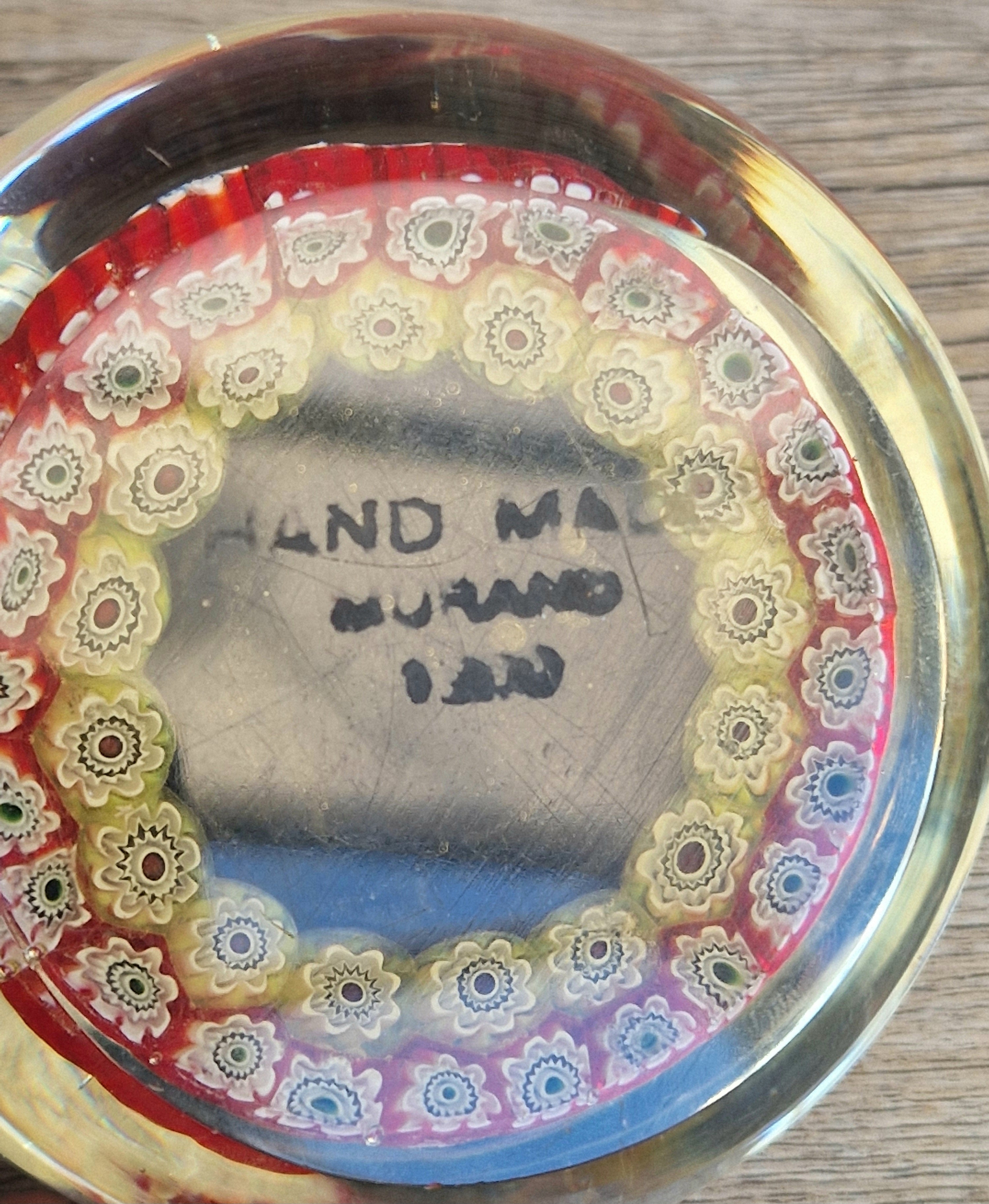 Libra Astrological Murano Art Glass Paperweight Ferro & Lazzarini 1980 Italy