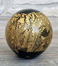 Isle of Wight Art Glass Black Azurene Ball Paperweight Michael Harris 1970s England