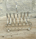 Antique Gothic Style Large Silver Plated Toast Rack Ball Feet