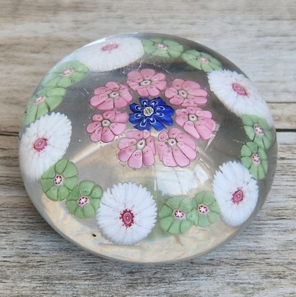 Antique Clichy Miniature Spaced Millefiori Glass Paperweight – c.1850 – 4.6cm Bruised