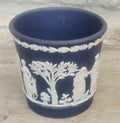 Vintage Wedgwood Cobalt Blue White Relief Neoclassical Small Cache Pot Made in England 7.5cm Tall