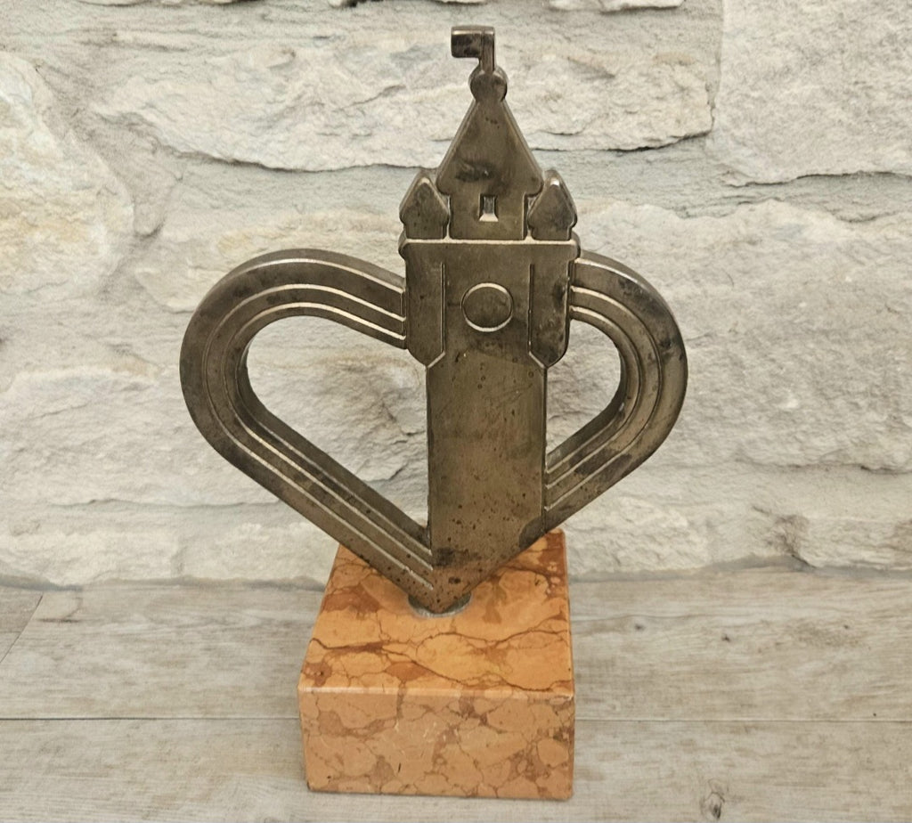 Bronze Nord-Pas-de-Calais France Sculpture Ornament Figure on Marble Base Commissioned Art Collectible