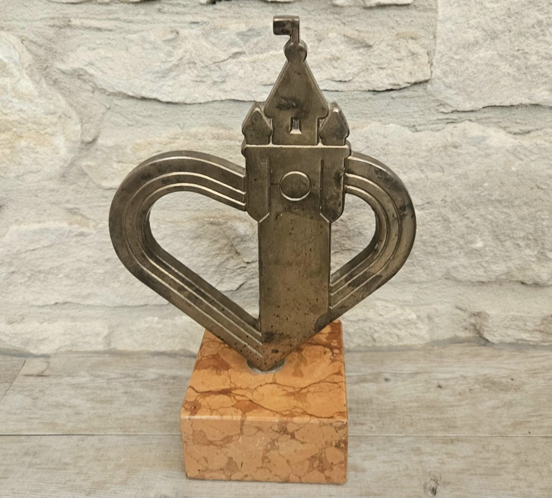 Bronze Nord-Pas-de-Calais France Sculpture Ornament Figure on Marble Base Commissioned Art Collectible