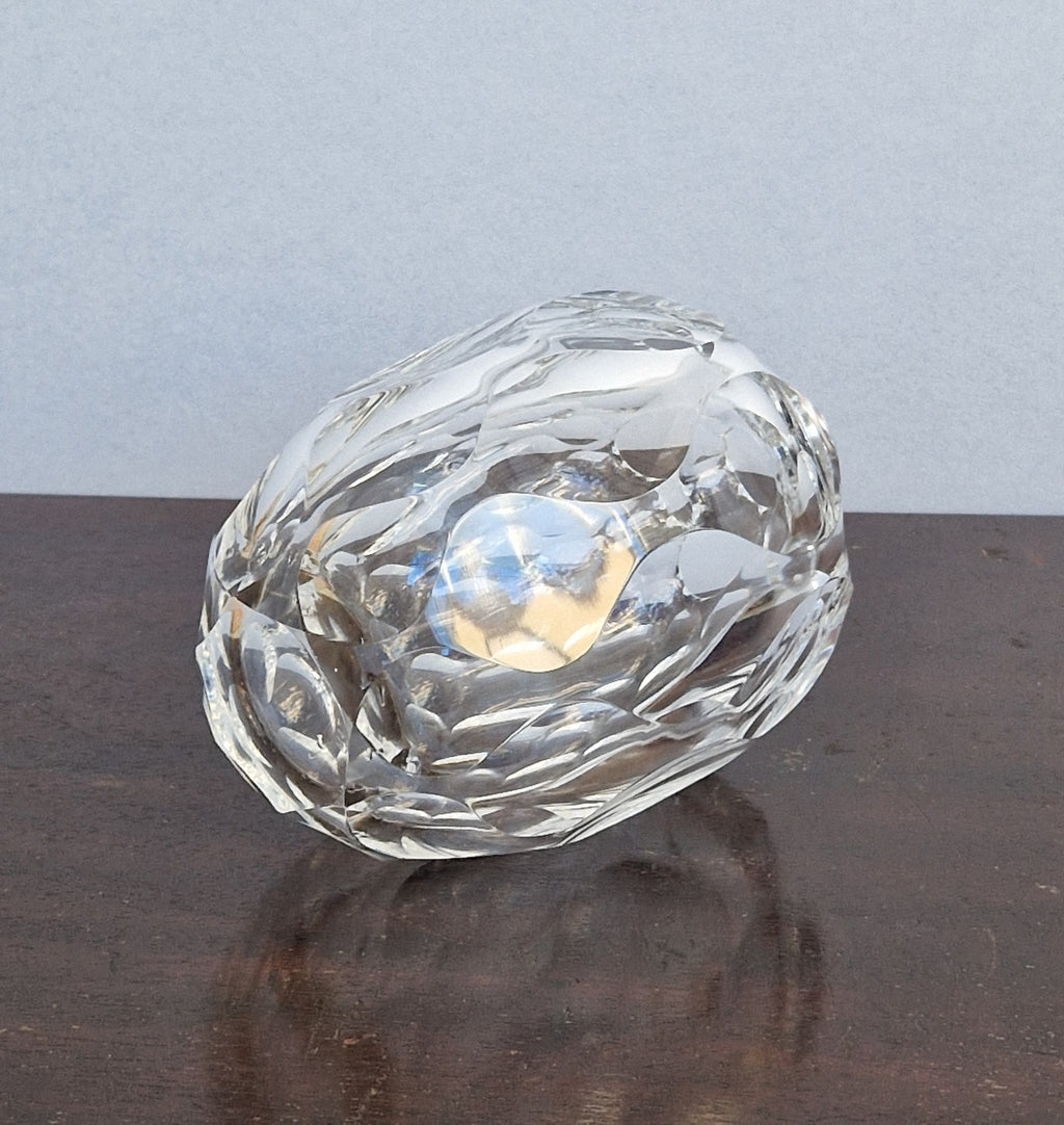 Antique 1930s Orrefors Sweden Sven Palmqvist Optic Cut Crystal Vase 1730/7 Art Deco