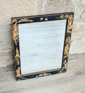Antique Edwardian Chinoserie Black & Gilt Japanned Rectangular Wall Mirror