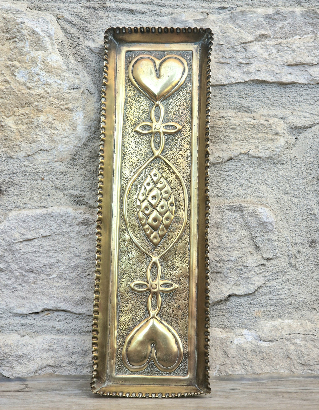 Antique Glasgow School Brass Pen Tray Margaret Gilmour Style Arts & Crafts Art Nouveau Tray