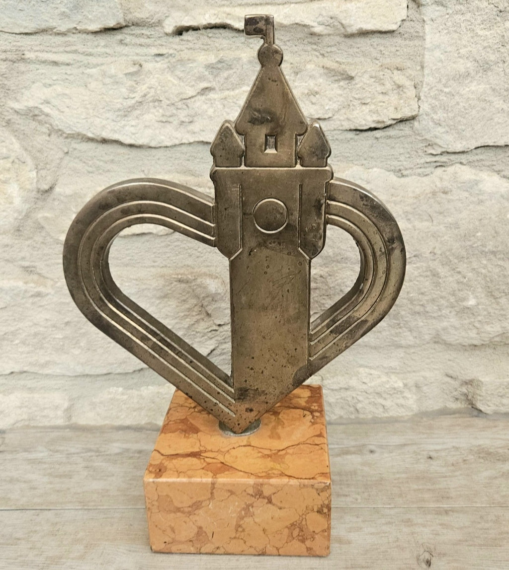 Bronze Nord-Pas-de-Calais France Sculpture Ornament Figure on Marble Base Commissioned Art Collectible
