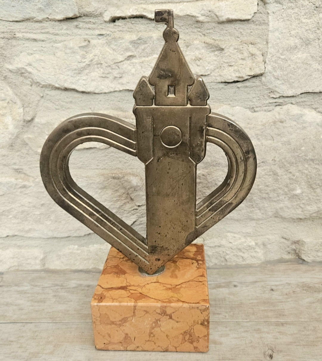 Bronze Nord-Pas-de-Calais France Sculpture Ornament Figure on Marble Base Commissioned Art Collectible