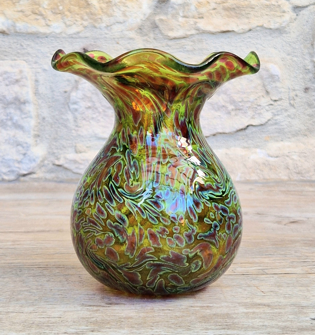 Rare 1925 Loetz Ausführung 237 Iridescent Uranium Glass Vase (Shape PN II-5589) — 13cm