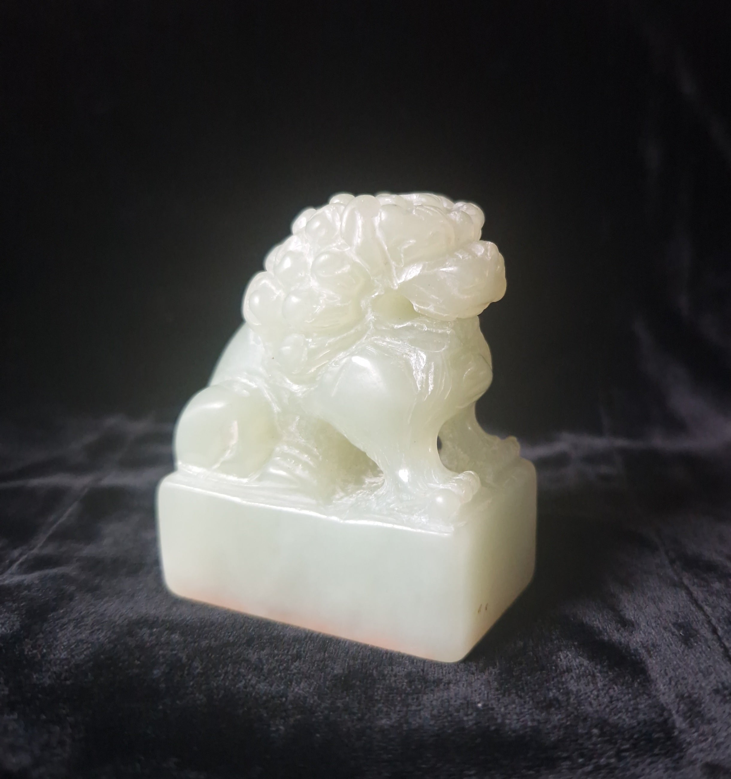 Antique Chinese Carved Jade Foo Dog Lion Chop Stamp 6cm