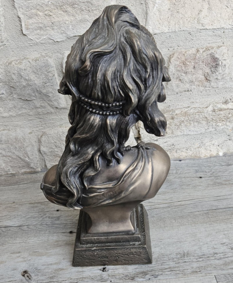 Vintage 2001 Large Resin Female Bust by Crosa Cold Cast Bronze Effect Very Heavy 32cm Tall