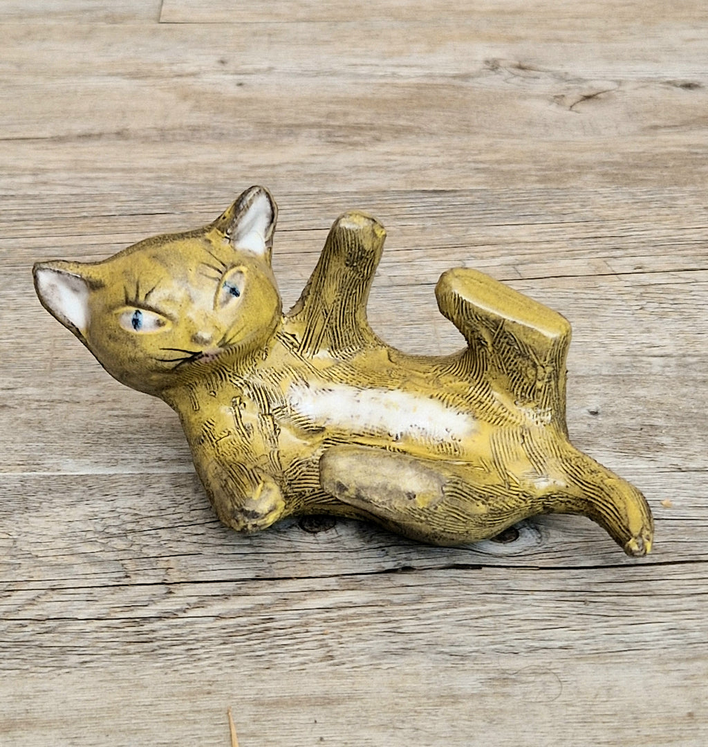 Vintage Mid-Century Upsala Ekeby Swedish Pottery Cat Figurine By Dorothy Clough 1956-67.