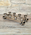 Pair MCM Futurist Chromed Stainless Steel Candle Holders Multi Candelabra Tealight Holders