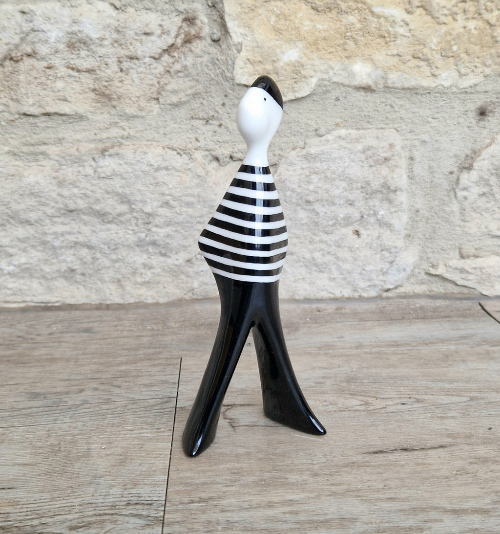 Lubomir Tomaszewski Ćmielów Fine Porcelain 'Felek Marynaz' Black & White Stripe Sailor Figure