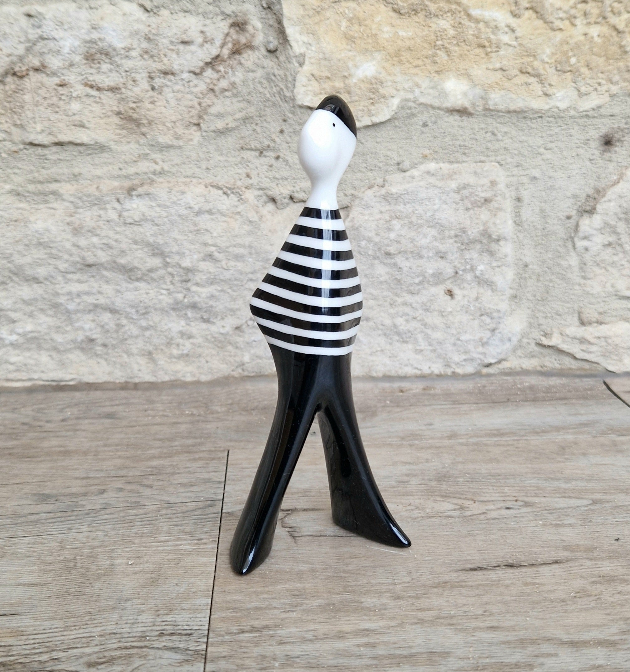 Lubomir Tomaszewski Ćmielów Fine Porcelain 'Felek Marynaz' Black & White Stripe Sailor Figure