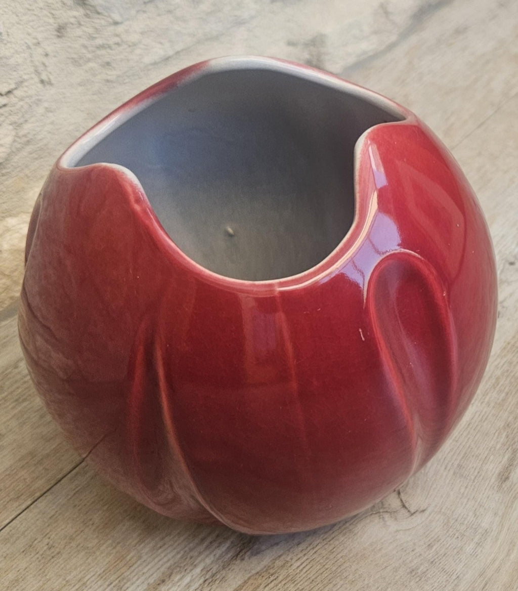 Vintage Art Deco Style Globe Vase Cerise Tulip Vase Made in England