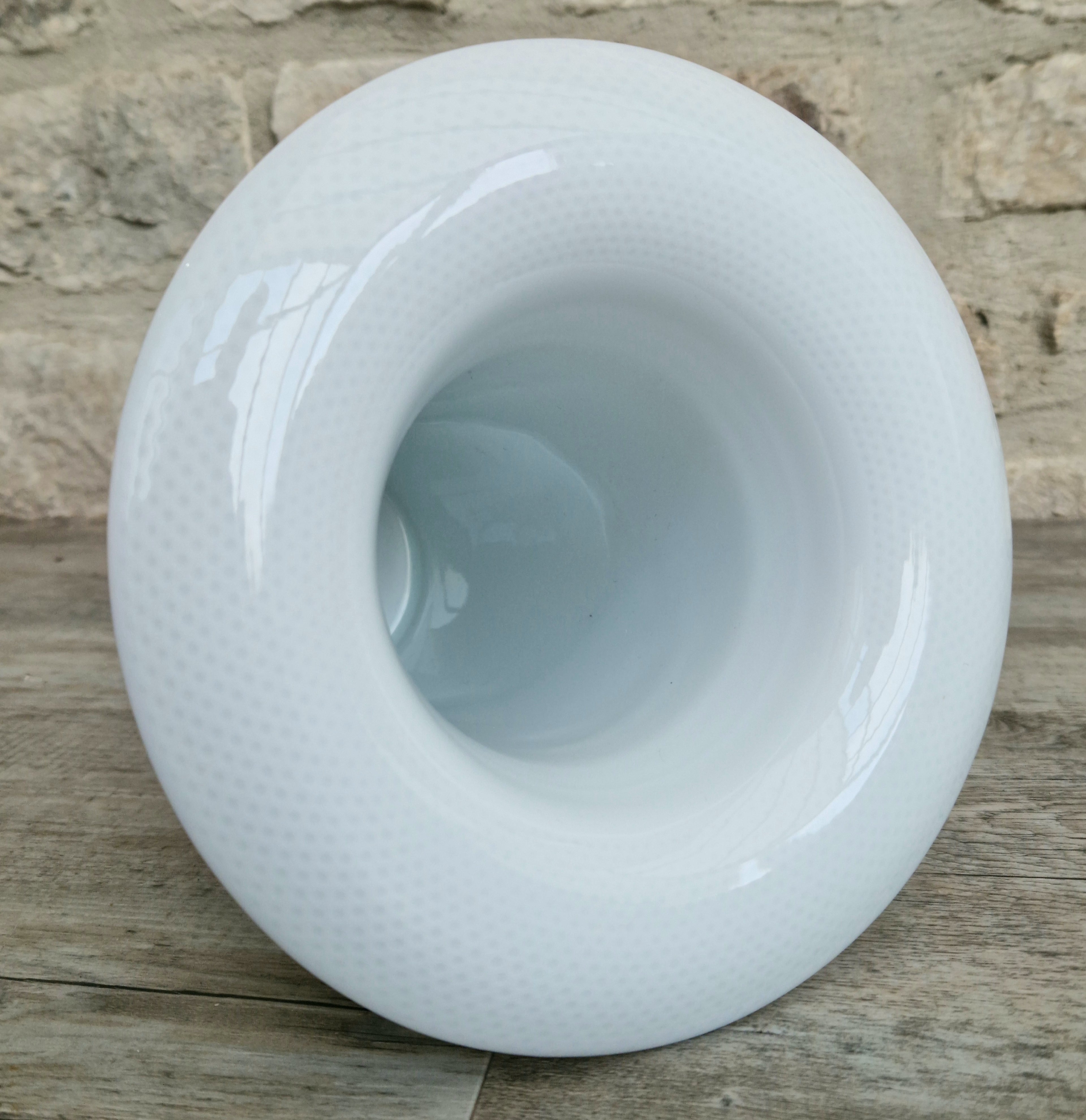 Vintage Rosenthal Studio Line Vase: Tapio Wirkkala White Porcelain with Blue Flower