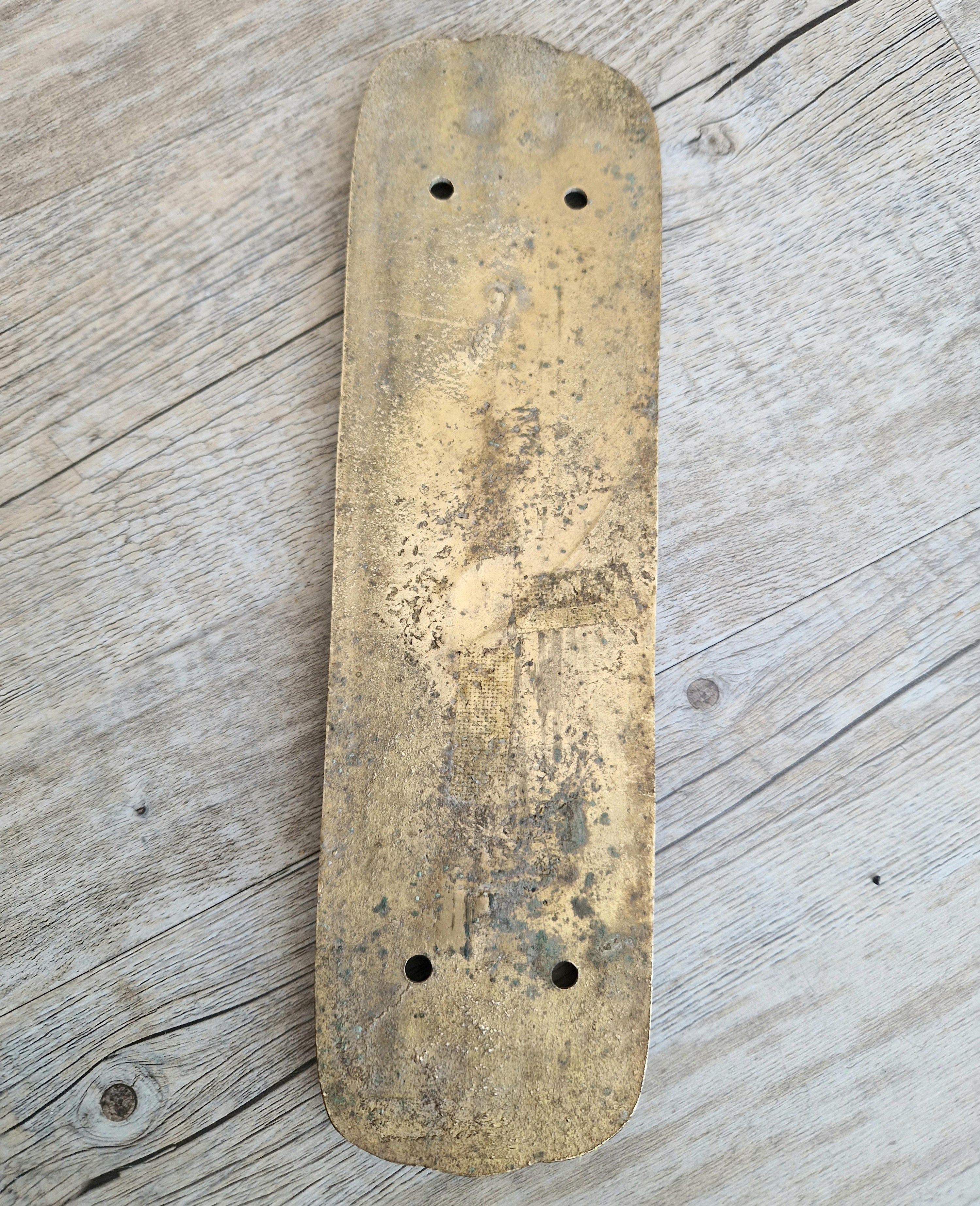 Cast Brass Art Nouveau Figural Relief Large Door Push Finger Plate Antique