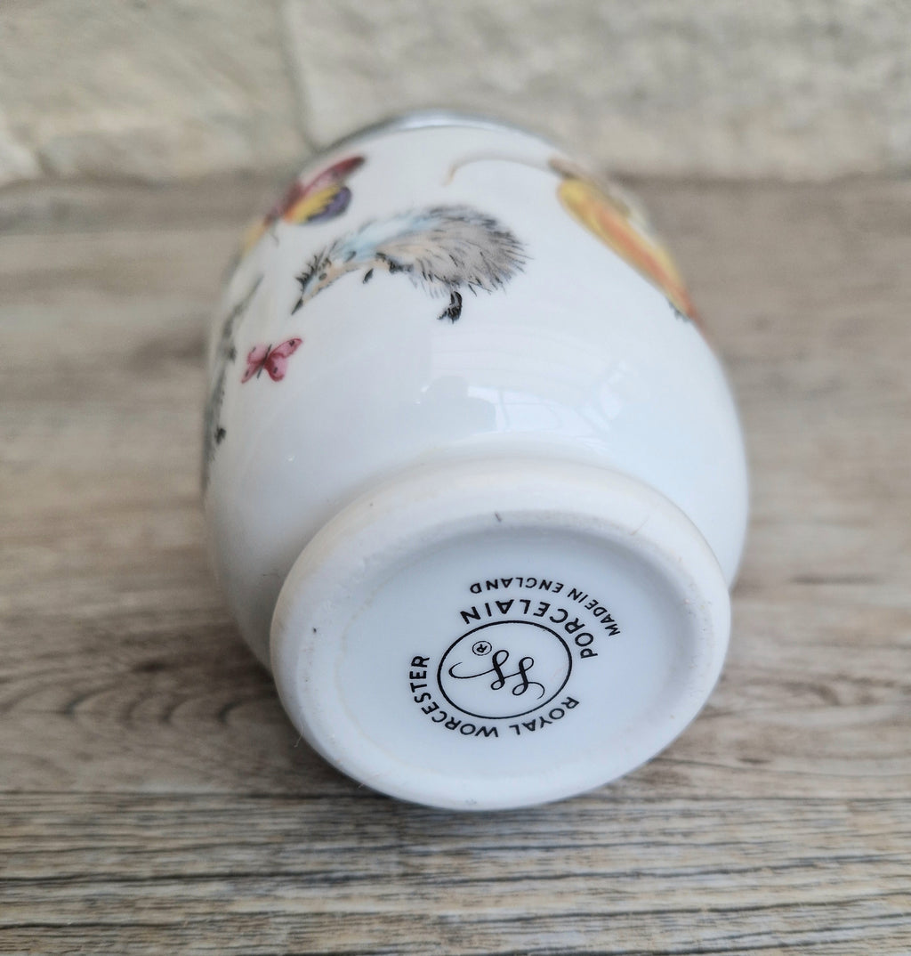 Vintage Royal Worcester Double Egg Coddler A Skipperty Tale Bunny & Bee Made in England