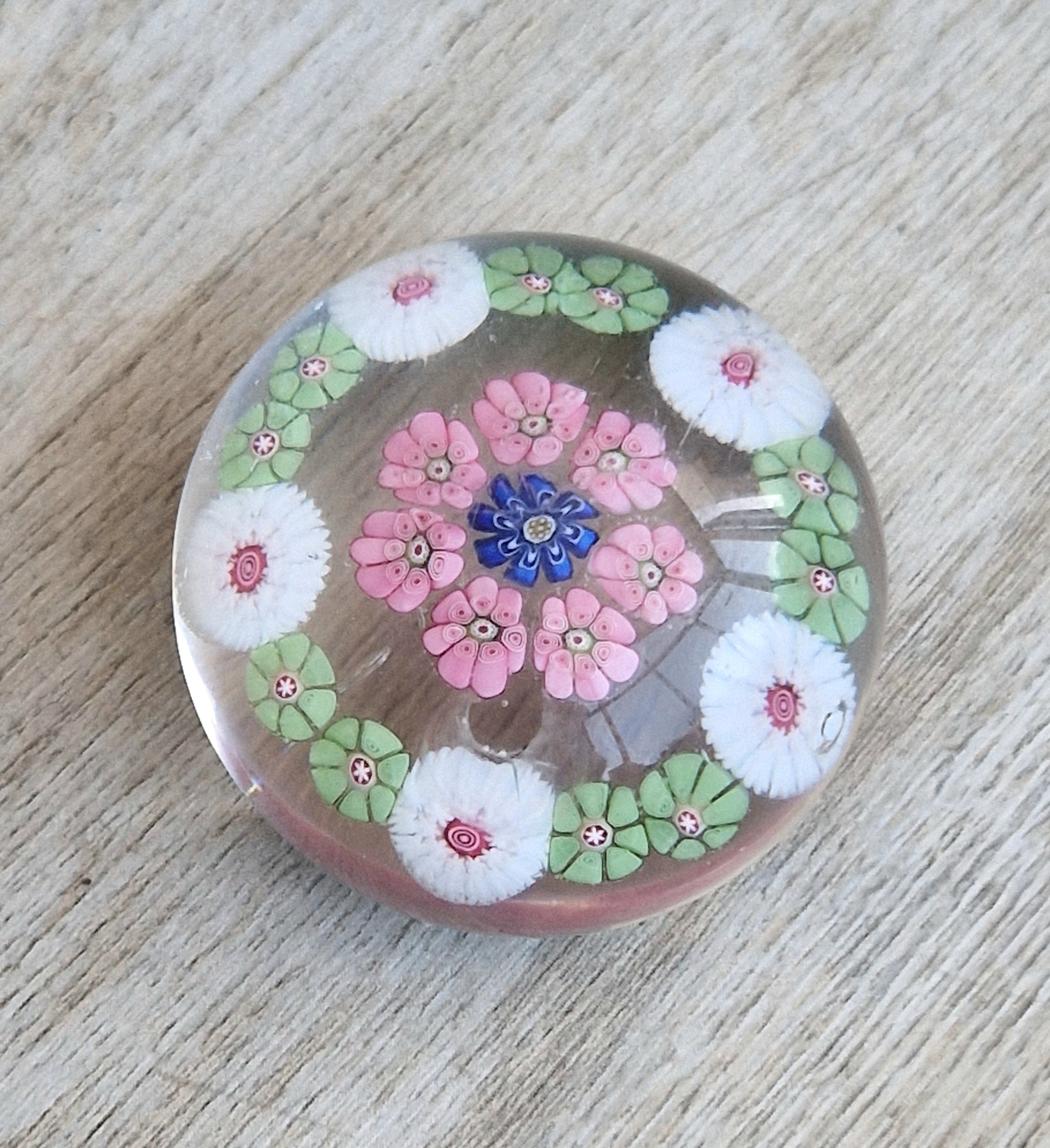 Antique Clichy Miniature Spaced Millefiori Glass Paperweight – c.1850 – 4.6cm Bruised